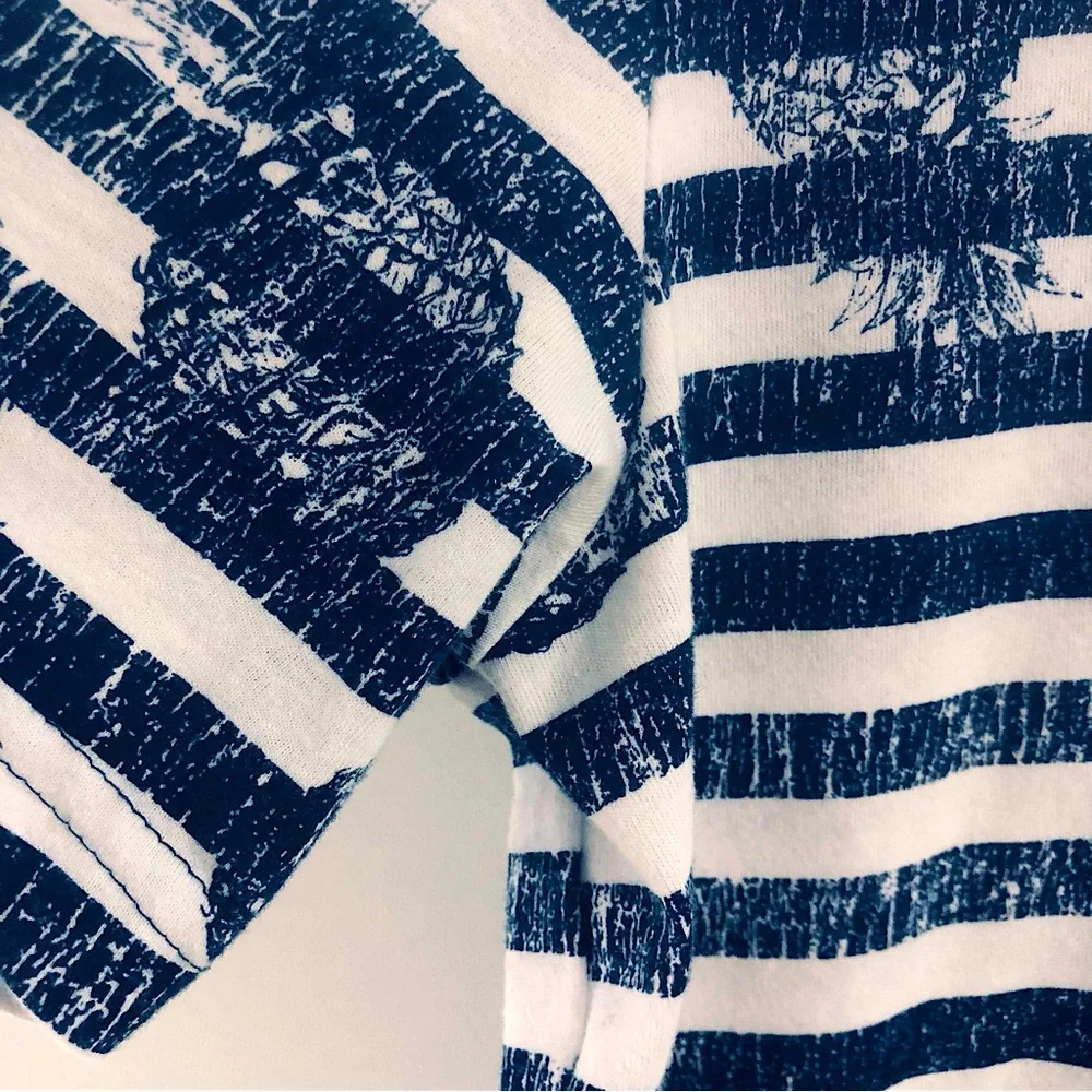 Unisex American Rag Stripe T Shirt - Picture 8 of 16